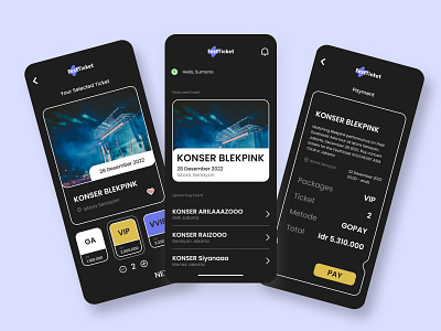 Concert Tickets Booking App Concept black boking brutalism concert design minimal mobile app ticket typography ui uidesign ux