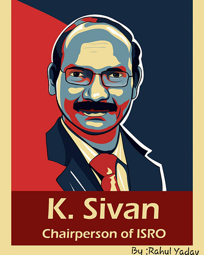 Cartoon of K. Sivan : Indian Space Scientist art avatar caricature cartoon design digital art drawing illustration pop pop art portrait sketch vector