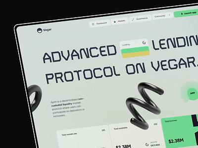 Advanced Crypto lending protocol on Vegar banking bitcoin blockchain clean creative credit card crypto defi finance forex home page invest landing page minimalist nft trader trading uiux web design website