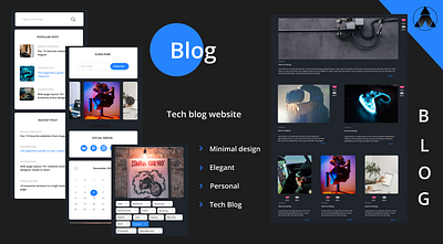 Tech Blog Website design best design blog branding creation design figma innovative logo tech website blog ui user interface ux