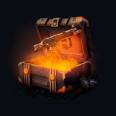 Weapon case for game RUST / Weapon 3d art artwork branding case csgo gambling game graphic design illustration motion graphics opencase rust ui weapon