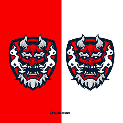 ONI HEAD design devil graphic design illustration japanes japanese devil logo mascot mascot logo oni vector