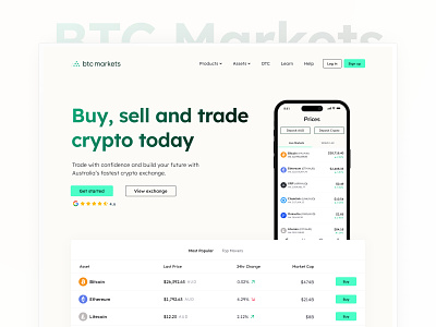 BTC Markets Redesign Live accessible animation asset bitcoin clean crypto cryptocurrency design exchange fresh interface redesign retail ui ux vibrant web website