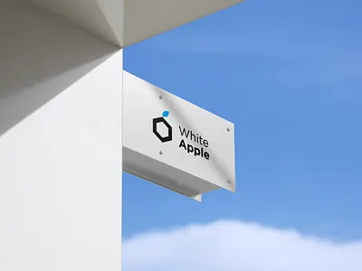 White Apple Store branding illustration logo minimal vector