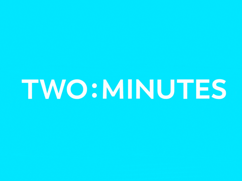 TWO MINUTES Logo Animation after effects animation branding design gif illustration logo logo animation logo reveal ui vector