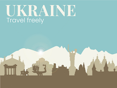 Silhouette of Ukraine graphic design illustration logo ui