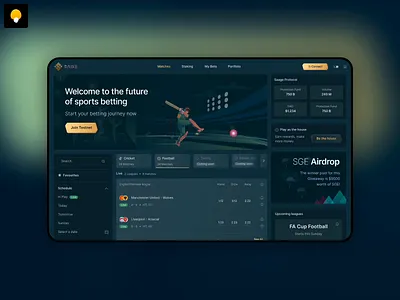 Six Sigma Sports • web3 Sports Betting Web App animation betting blockchain dark mode ui web3