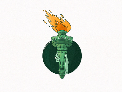 Liberty 2d fire flame iconic illustration illustrator liberty new york nyc torch