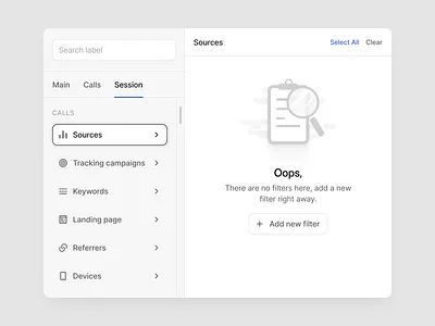 Filter - Empty empty state filter filter design saas dashboard ui ux web app web design