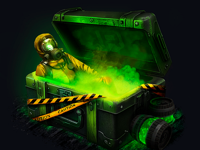 Weapon case for game RUST / Toxic / Radiation 3d art artwork branding case design gambling game graphic design illustration motion graphics ui