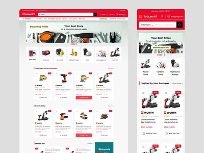 TOOLMART Ecommerce design designwebsite ecommerce online responsive shopping store tools ui web deisgn