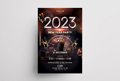 2023 New Year Flyer Template eve flyer flyer template new years newyear psd