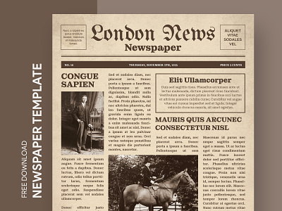 London Newspaper Free Google Docs Template article daily docs fashioned gazette google journal magazine newspaper old old-fashioned oldfashioned oldstyle print printing retro style template templates vintage