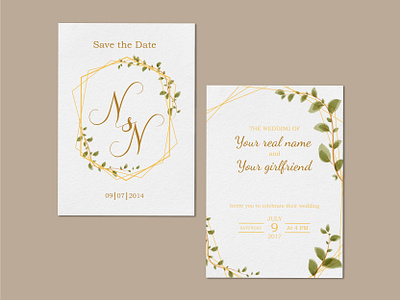 Wedding invitation branding design graphic design illustration