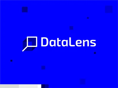 DataLens, data management logo: block of data + magnifying lens analytics big data block business intelligence daas data database lens lenses logo logo design magnifying management saas search searchability security structured unstructured tech fintech technology visualization