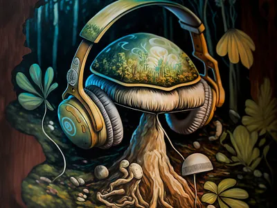 Trippy Mushroom graphic design