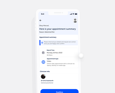 Appointment Summary booking clinic consultation design doctor health health care mobile app mobile design pharmarcy small business summary ui ux ux design