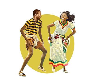 Ethiopian traditional dance (Eskesta) art design graphic design illustration illustrator nahom shiferaw vector