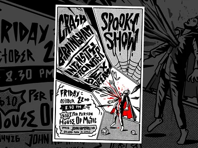 Spooky Show Gigs Poster Illustration branding character design graphic design illustration logo poster poster design poster illustration vector