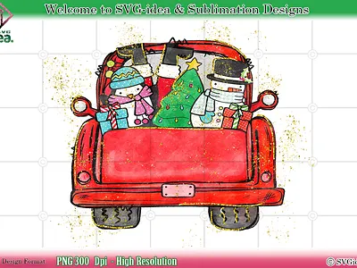 Christmas Truck PNG sublimation design christmas christmas decor christmas design christmas truck png design graphic design illustration pattern sublimation vector