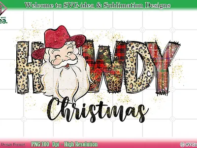 Howdy Christmas PNG Santa Claus PNG sublimation design christmas decor christmas png santa claus png design graphic design illustration pattern sublimation vector