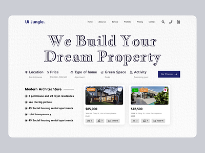 Real Estate Agency Website apartment business design estate flat house landing page landing page design logo properties property real estate real estate agency real estate website realestate realtor residence typography ui web