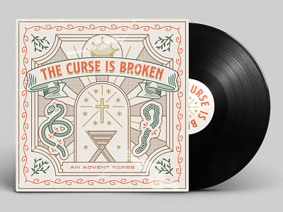 The Curse Is Broken – Advent Series advent branding chains christmas church churchbranding churchcreative god holy illustration jacket jesus manger religious sermon sermonseries sin snake vinyl waymaker