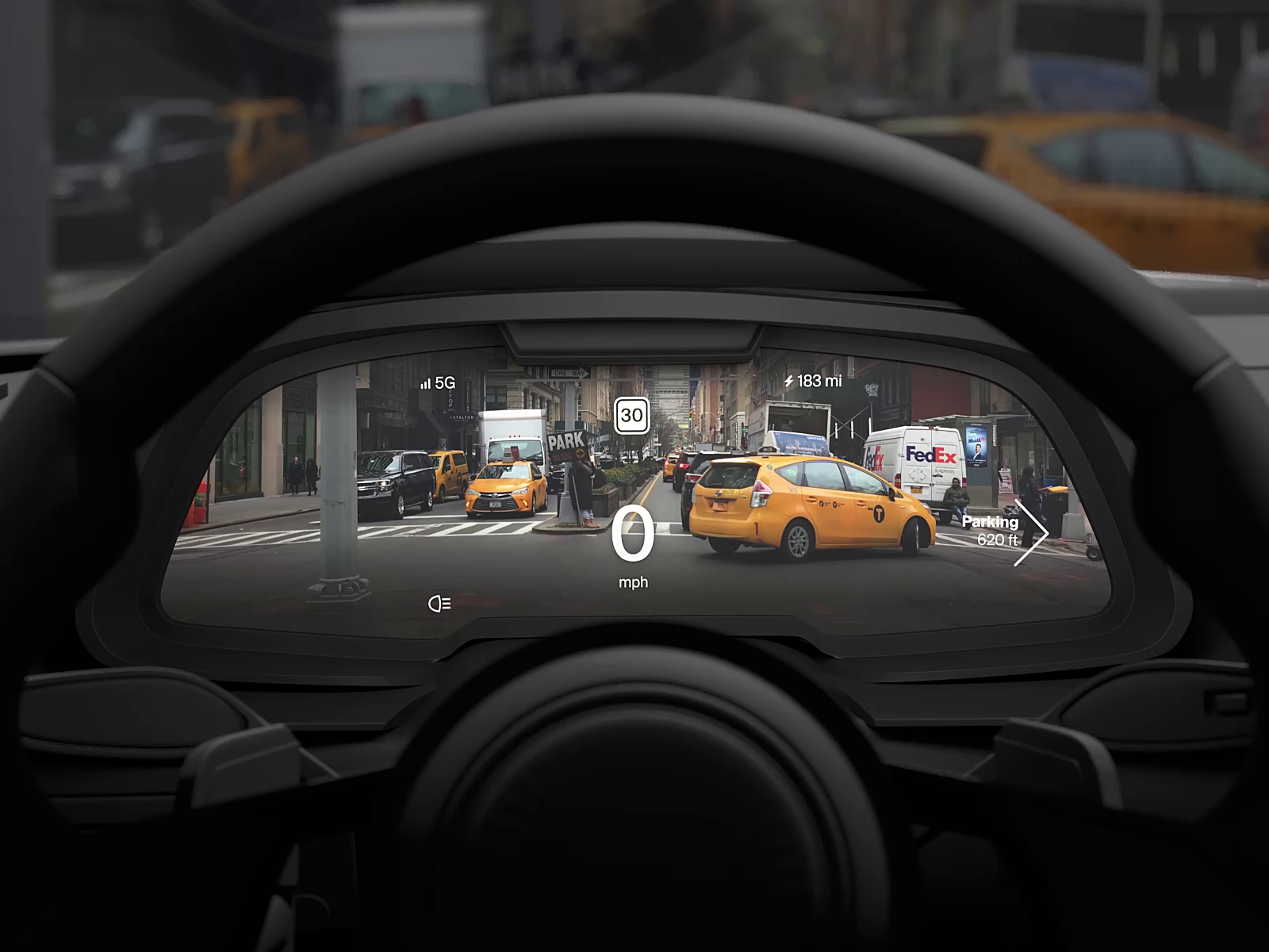 Example of Dashboard AR/MR Glas Projection EV 
Autonomous Driving UI/UX