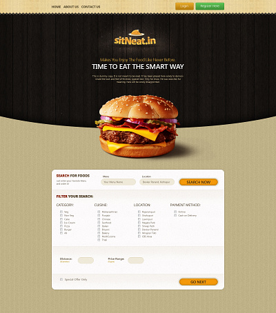 Sit N Eat food logo design website design