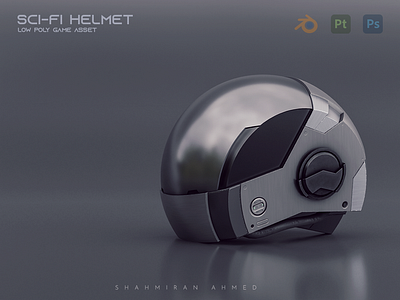 Sci-fi Helmet Low Poly Game Asset 3d 3d art 3d artist 3d design 3d helmet 3d helmet model 3d rendering blender cycles design game game asset hard surface helmet helmet game helmet model helmet modeling sci fi sci fi helmet texture