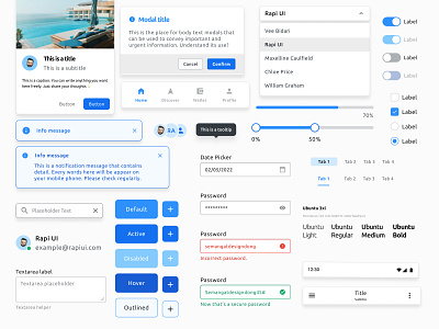 Design Components Light - Rapi UI Design System components design design components design kit design library design system figma mobile components mobile design react native design ui components ui design ui kit ux design