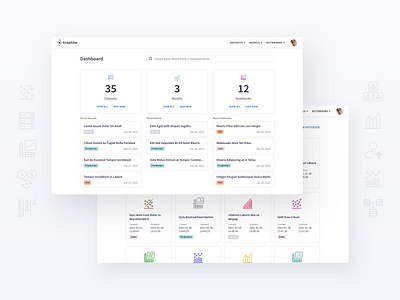 Graphite Web App analytics app application chart dashboard data dataset design graph interface model notebook statistics table ui ux visualization web website work