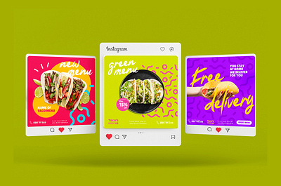 Food Social Media Design ads banner banner branding design graphic design illustration logo ui