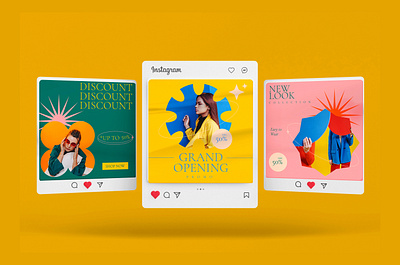 Retro Social Media Design ads banner banner branding design ecommerce graphic design illustration logo marketplace mobile ui vector