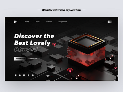 Blender 3D Vision Exploration 3d blender c4d design ui ux