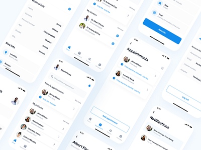 Healthcare App app design appointment blue care clean design doctor health healthcare hospital interface ios medical medicine mobile app patient schedule ui ui design ux