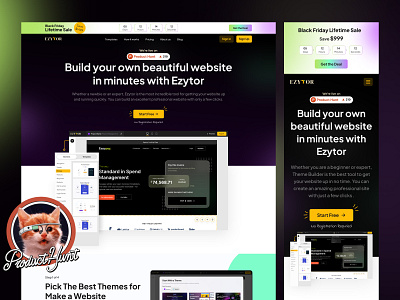 Ezytor - Product Hunt Launch😻 design ezytor free ui resource landing page landing page resource product hunt lunch producthunt ui ui resource uihut uiux web design web ui website builder