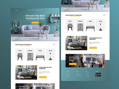 Furniture Web Design 3d advertising aesthetic animation branding design furniture graphic design illustration instagram template logo minimal modern motion graphics promotion simple social media design typography ui uxdesign