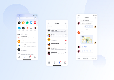 Cryptocurrency wallet app interface ui