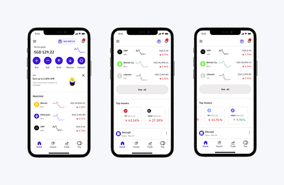 A cryptocurrency app that allows you to purchase popular coins app clean ui design ui ux