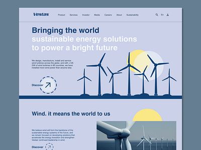 Vestas | Landing page design figma graphic design illustration landing landing page redesign ui ux uxui vector vestas web website