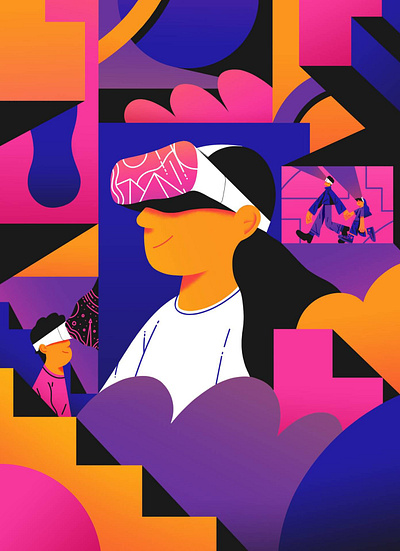 Le Cube's VR Festival event, 'Artificial Realities' artist branding creative design festival illustration jsr virtual reality