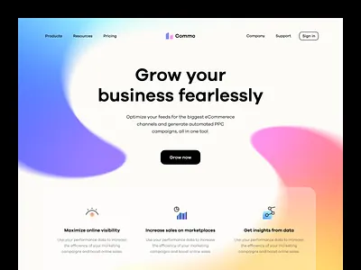 SaaS eCommerece Home Page crm ecommerece gradient hero section home page landing page management project saas saas tool sales web design web header