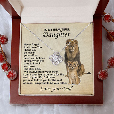 Gift For Daughter adobe illustrator adobe photoshop gearbubble gift for daughter graphic design love knot necklace message card shineon message card