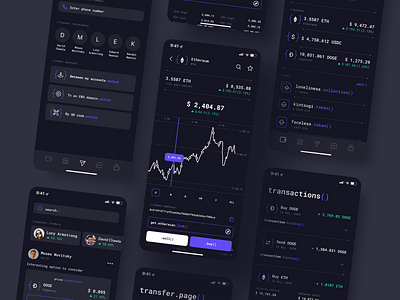 Crypto Wallet App Design Concept app bitcoin blockchain bnb code code style crypto cryptocurrency embed ethereum finance financial fintech money nft trading trading app ui visual design ux webapp