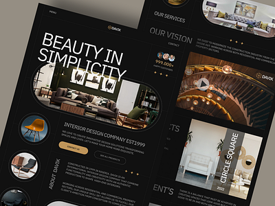 Landing page design for an interior design company clean ui design ui ux