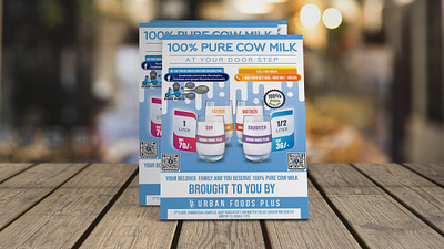 Flyer Design for Urban Foods Plus design digital illustration flat flyer food home delivery illustration illustration digital leaflet milk minimal vector