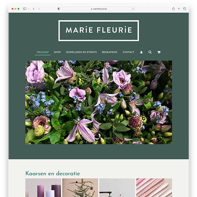 MarieFleurie branding candles christmas flowers gifs green ideas inspiration logo online store seasonal ui webshop