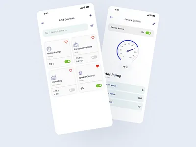 Advanced Smart Gadget Control Mobile UI Design design control gauge mobile cards mobile ui professional design simplistic smart control smart home ui ux