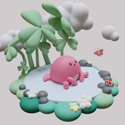 🦖 ❤️ 🦋 3d 3dart 3dillustration 3dmodeling 3dwork blender design illustration lowpoly lowpoly3d